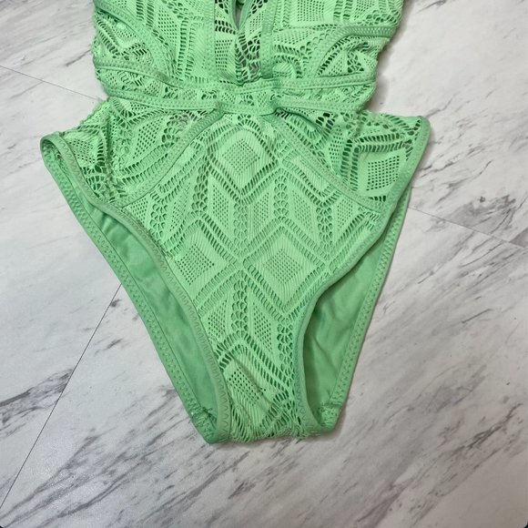 New! Becca Color Play Crochet One Piece Swimsuit - Picture 9 of 12